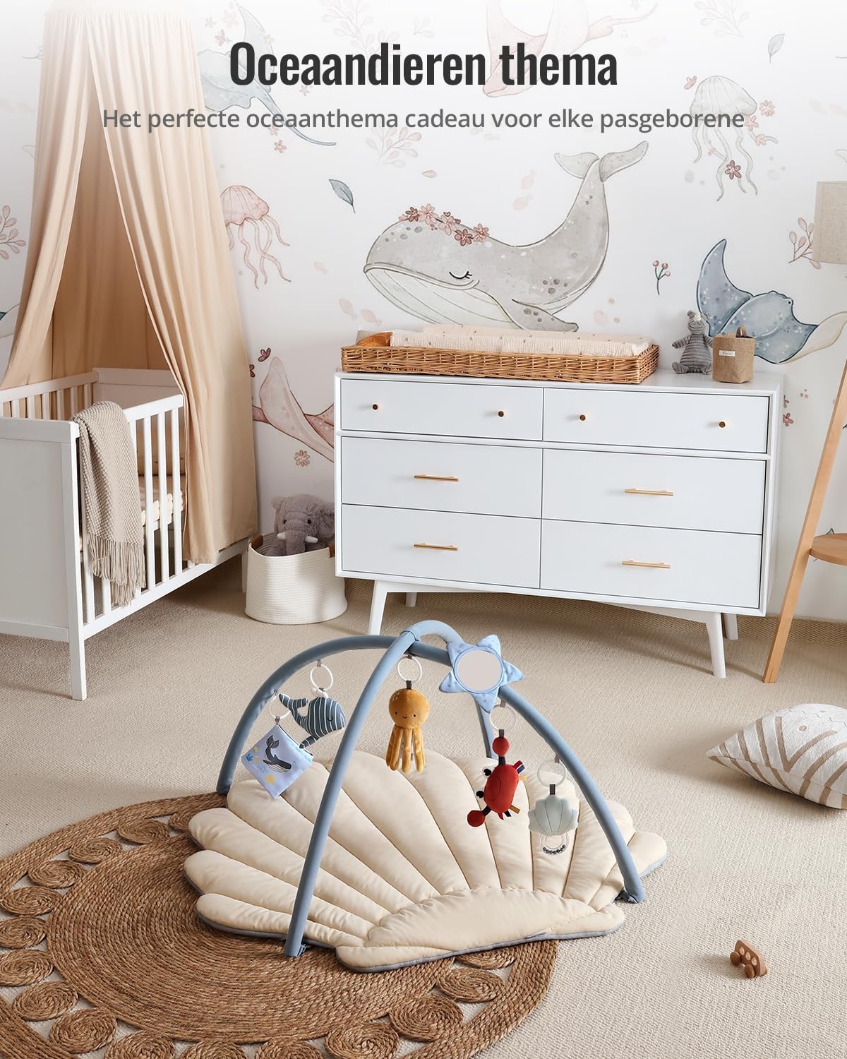 Baby Speelkleed Boho Oceaan met 6 Speeltjes (103x96 cm) - 34% Korting