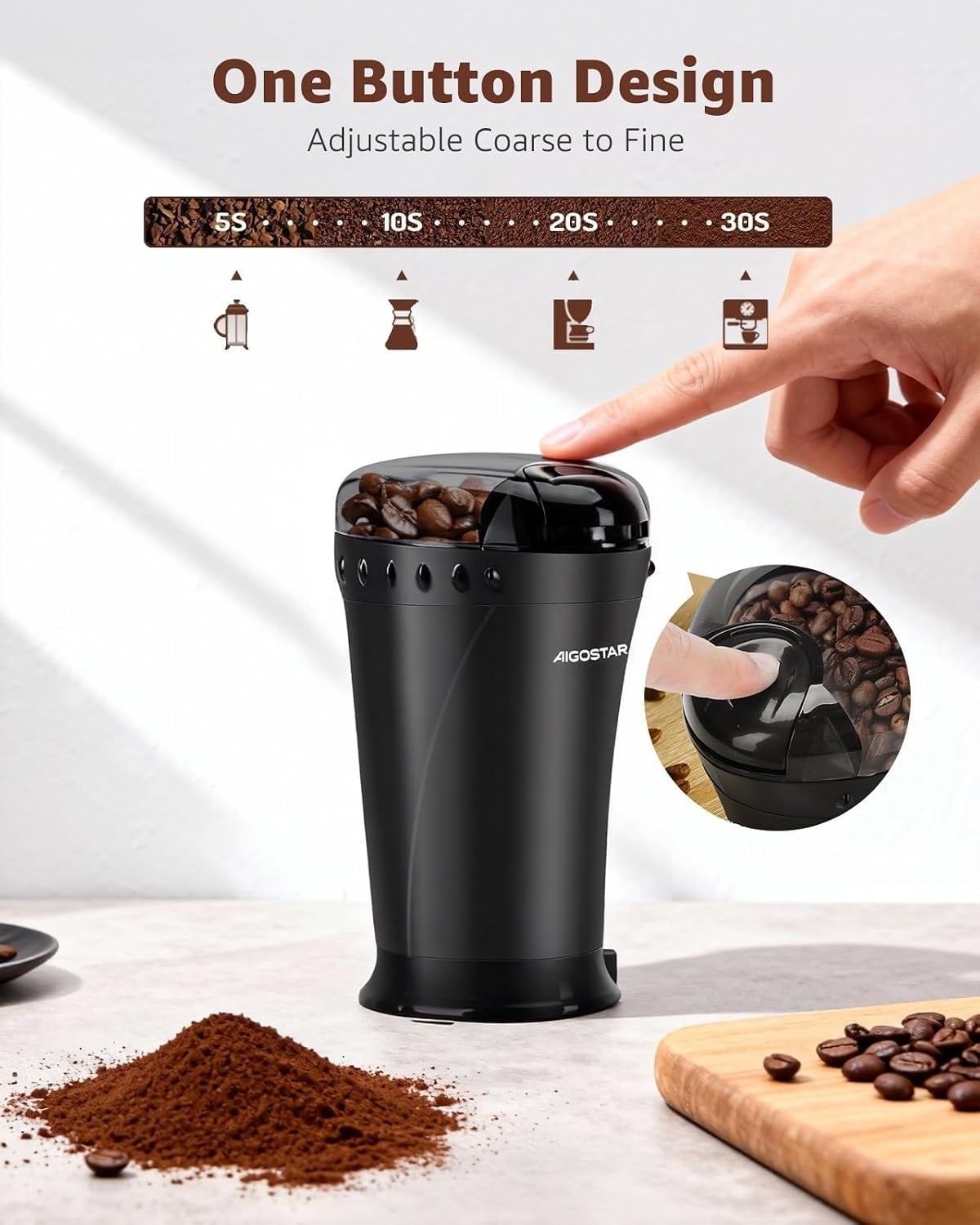 Elektrische Koffiemolen Zwart - 27% Korting