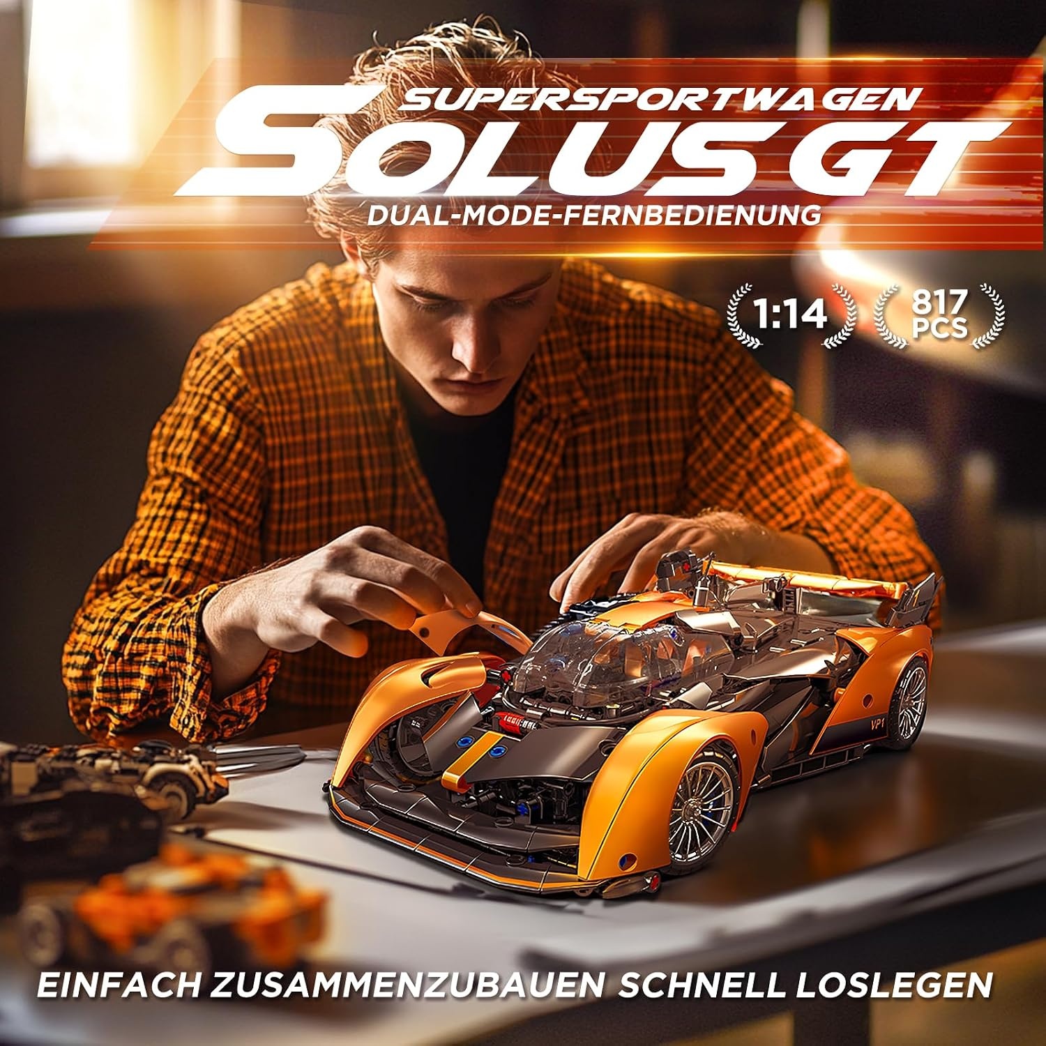 Technic Sportwagen Solus GT Bouwset 1:14, 817 Delen, 34% Korting