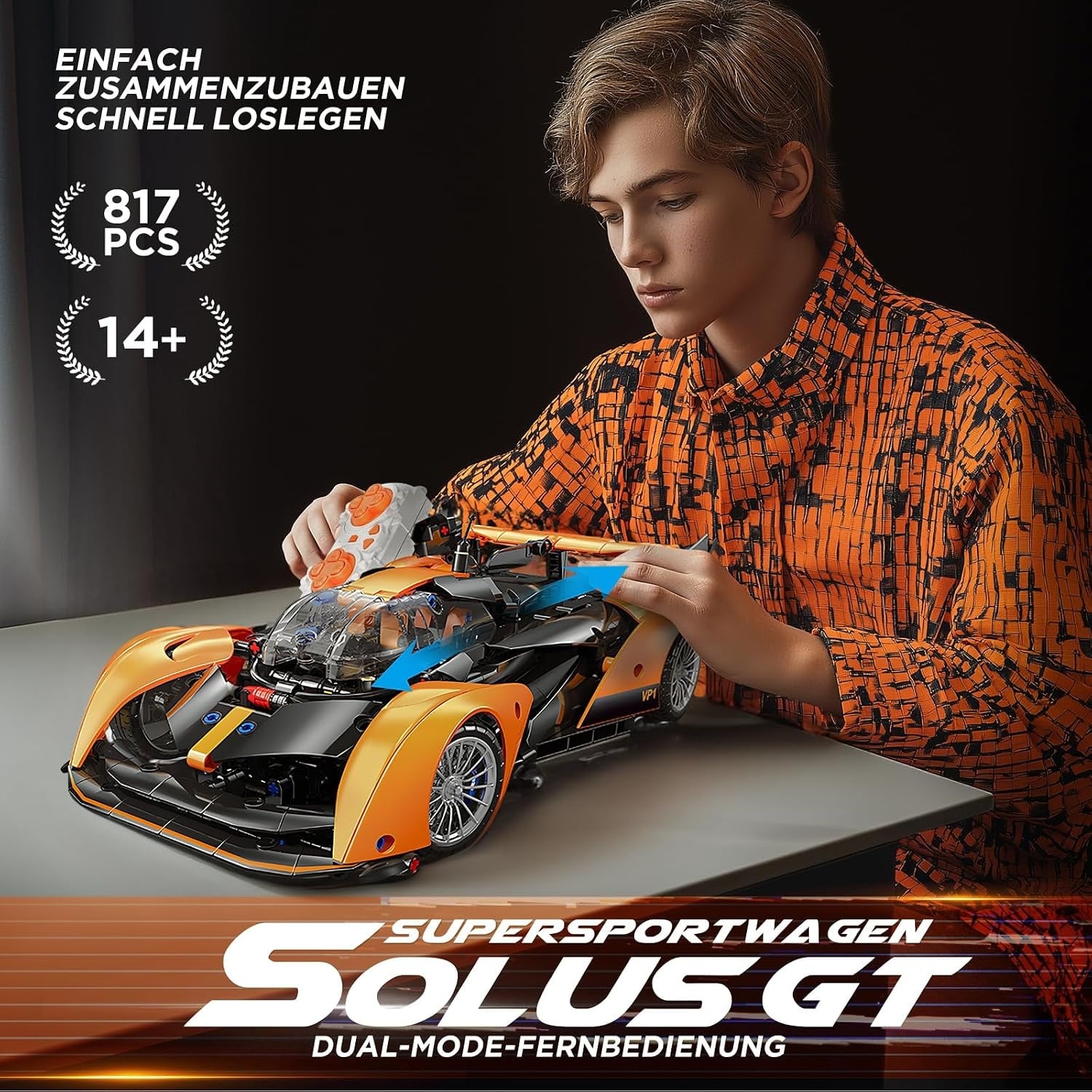Technic Sportwagen Solus GT Bouwset 1:14, 817 Delen, 34% Korting