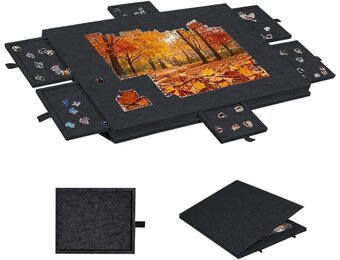 Puzzeltafel Zwart - 1000 Stukjes | 6 Laden | 34% Korting