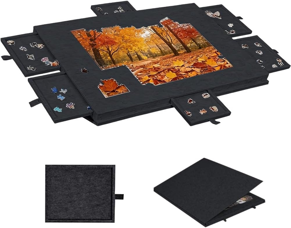 Puzzeltafel Zwart - 1000 Stukjes | 6 Laden | 34% Korting