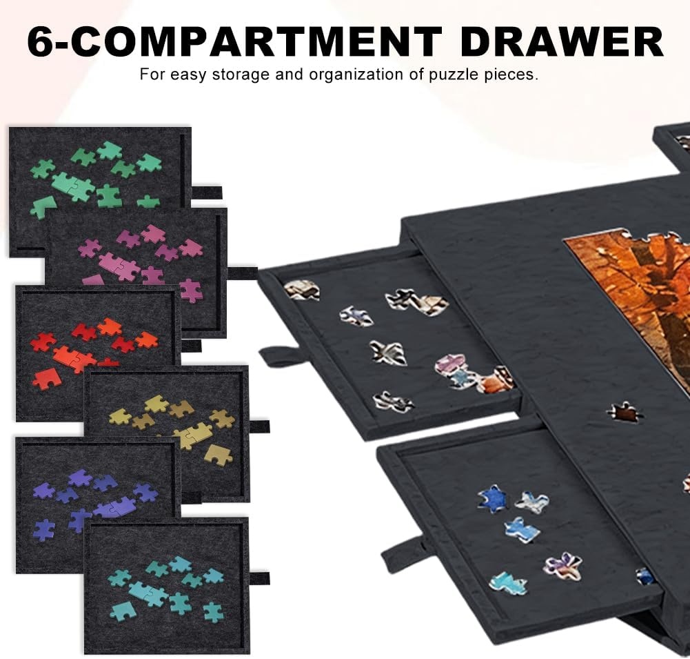 Puzzeltafel Zwart - 1000 Stukjes | 6 Laden | 34% Korting