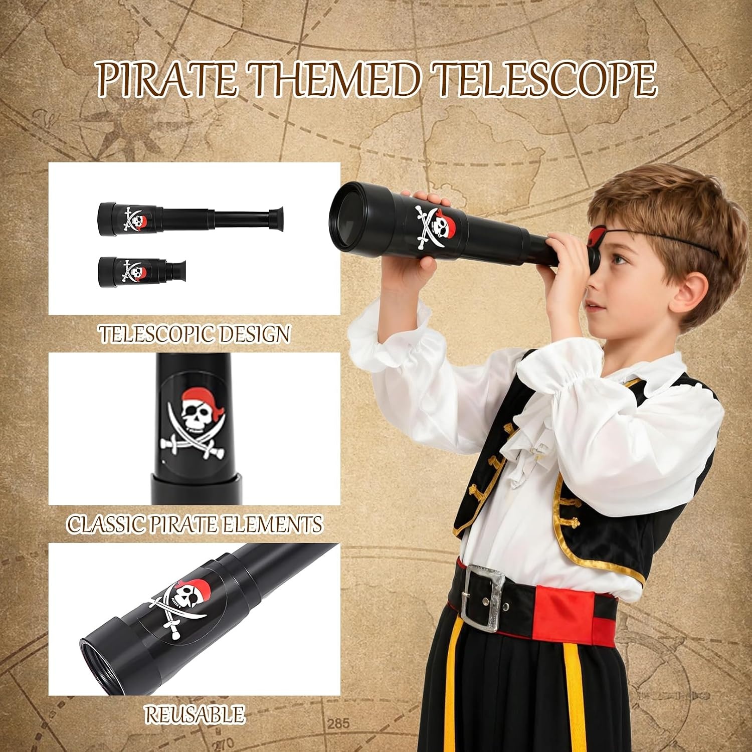 Kinder Telescoop als Piratenaccessoire - 34% Korting