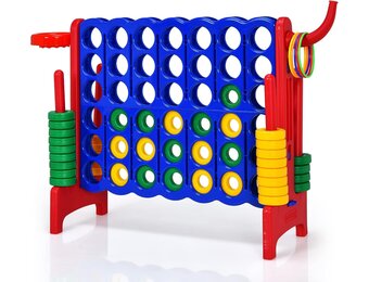 Reuze Vier op een Rij Speelset (Blauw/Rood) - 34% Korting!