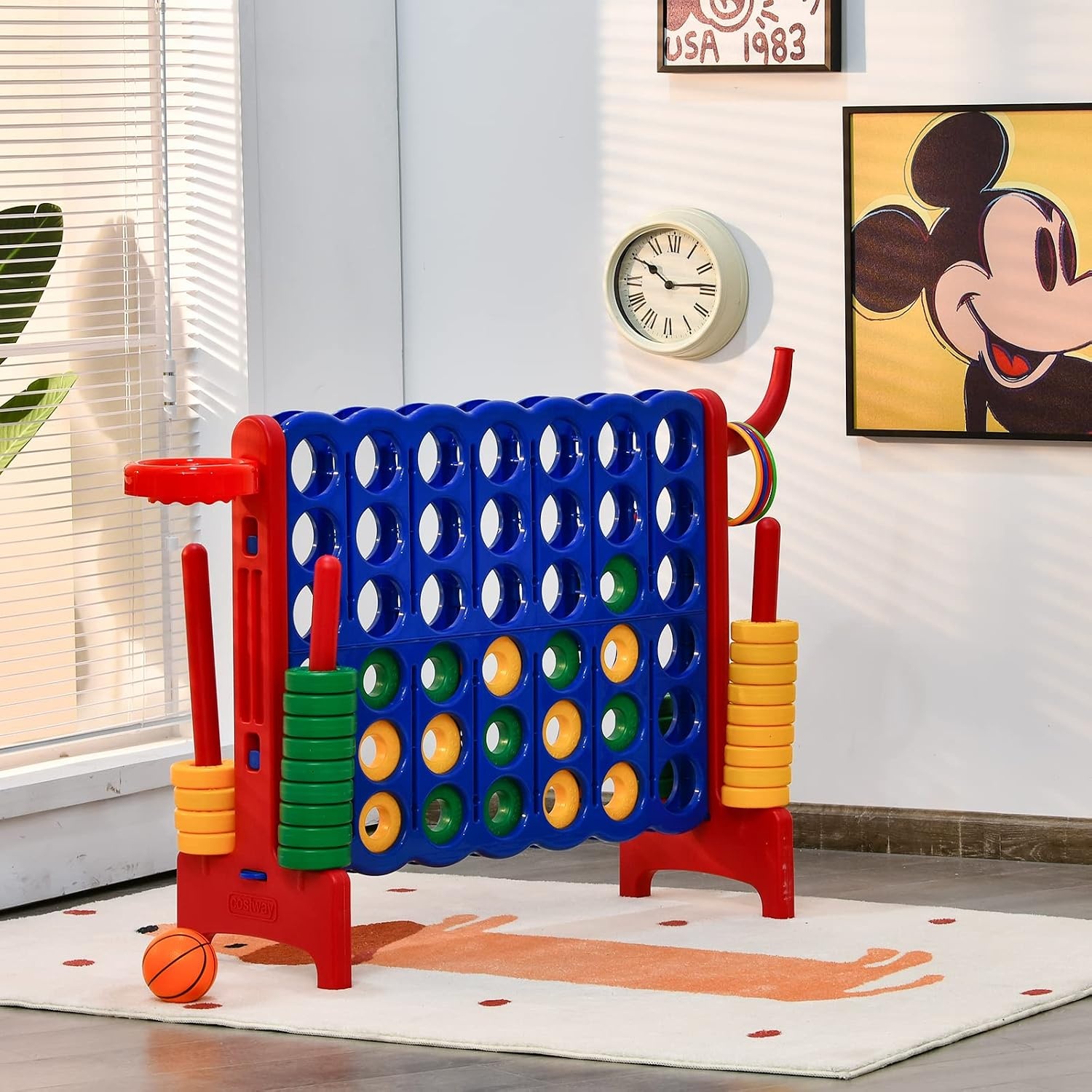 Reuze Vier op een Rij Speelset (Blauw/Rood) - 34% Korting!