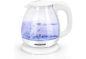 Glazen Waterkoker 1L 2200W Wit - 45% Korting | LED