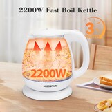 Glazen Waterkoker 1L 2200W Wit - Borosilicaatglas - LED - 28% Korting
