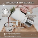 Italiaans Koffiezetapparaat Mokkapot RVS Inductie - 6 Kopjes - 300ml - 33% Korting
