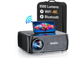 Full HD Beamer 1080p 4K 9500 Lumen LED 300 inch | 5G WiFi, Bluetooth | 41% Korting