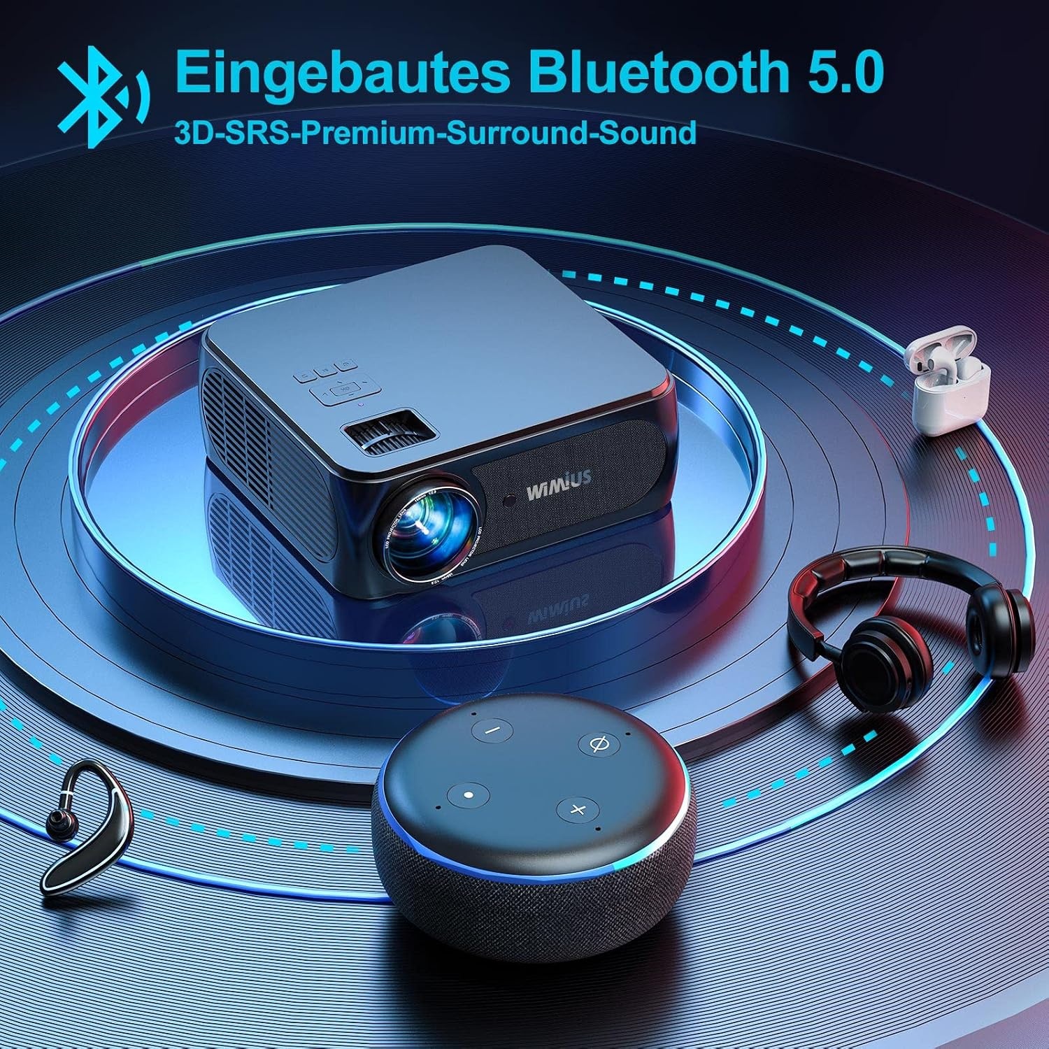 Full HD Beamer 1080p 9500 Lumen met 5G WiFi & Bluetooth | 35% Korting