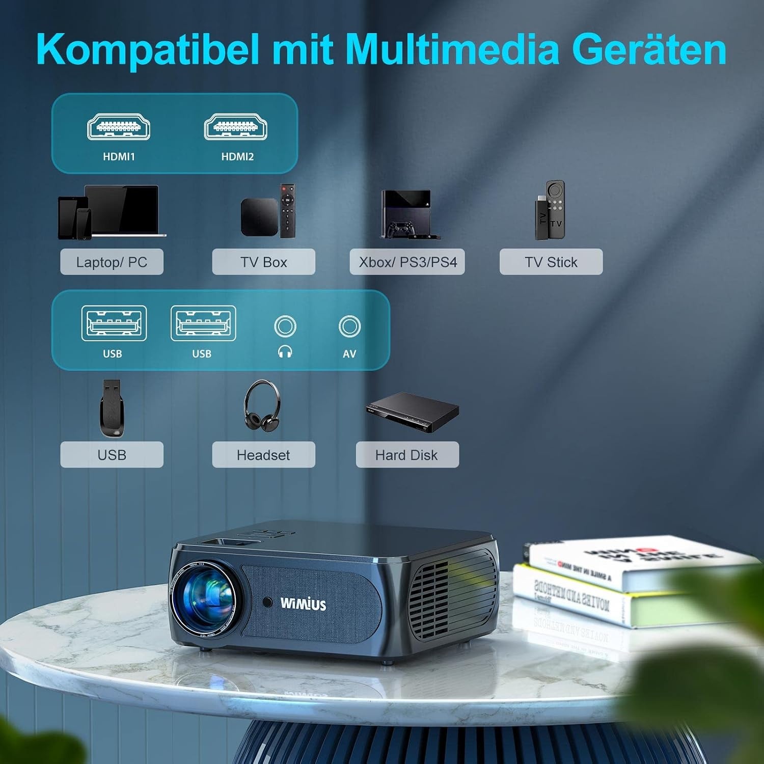 Full HD Beamer 1080p 9500 Lumen met 5G WiFi & Bluetooth | 35% Korting