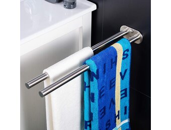 Dubbele Handdoekhouder RVS Geborsteld 40cm - 73% Korting