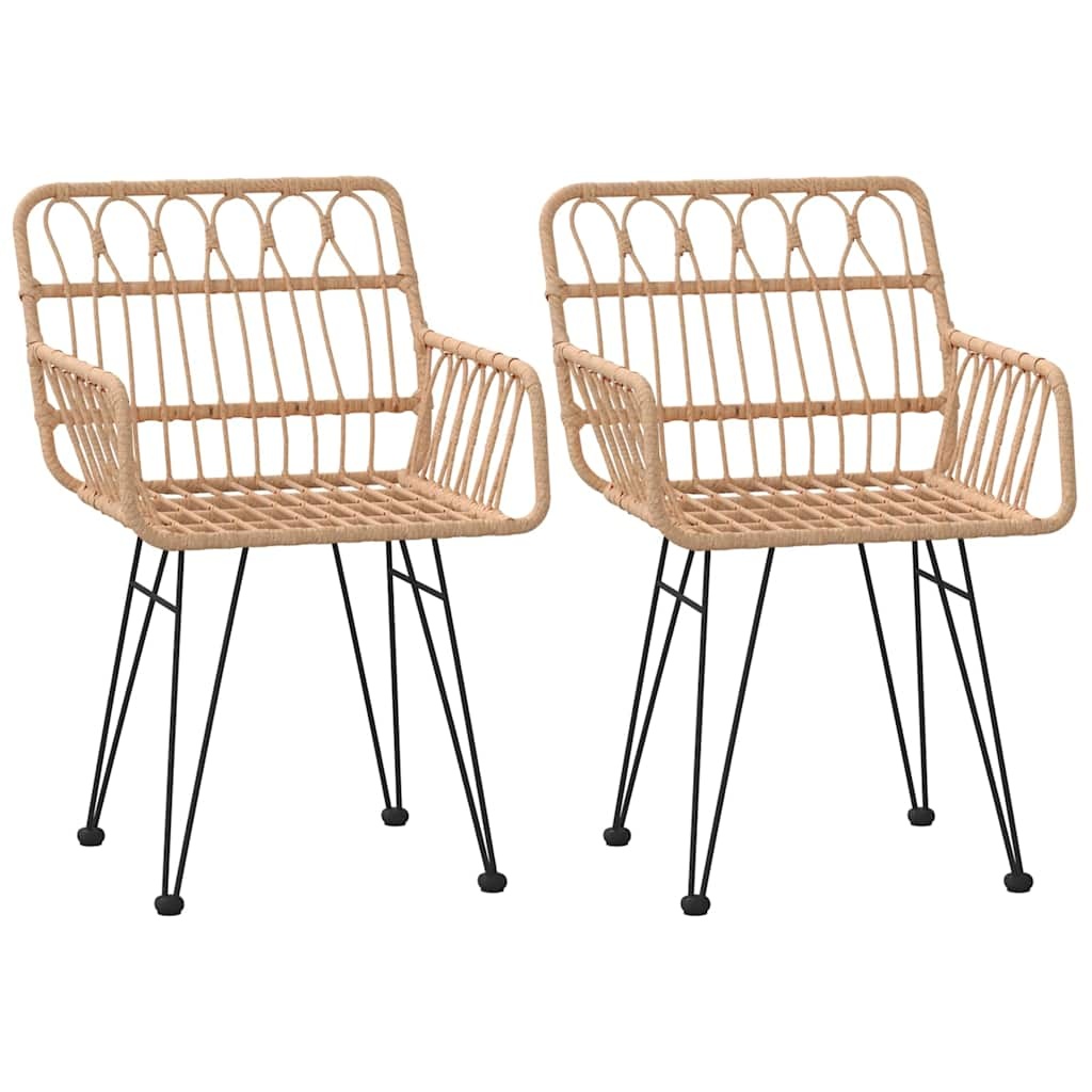 vidaXL Tuinstoelen (2 stuks) PE-rattan 56x64x80 cm - 34% Korting