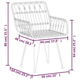 vidaXL Tuinstoelen (2 stuks) PE-rattan 56x64x80 cm - 34% Korting
