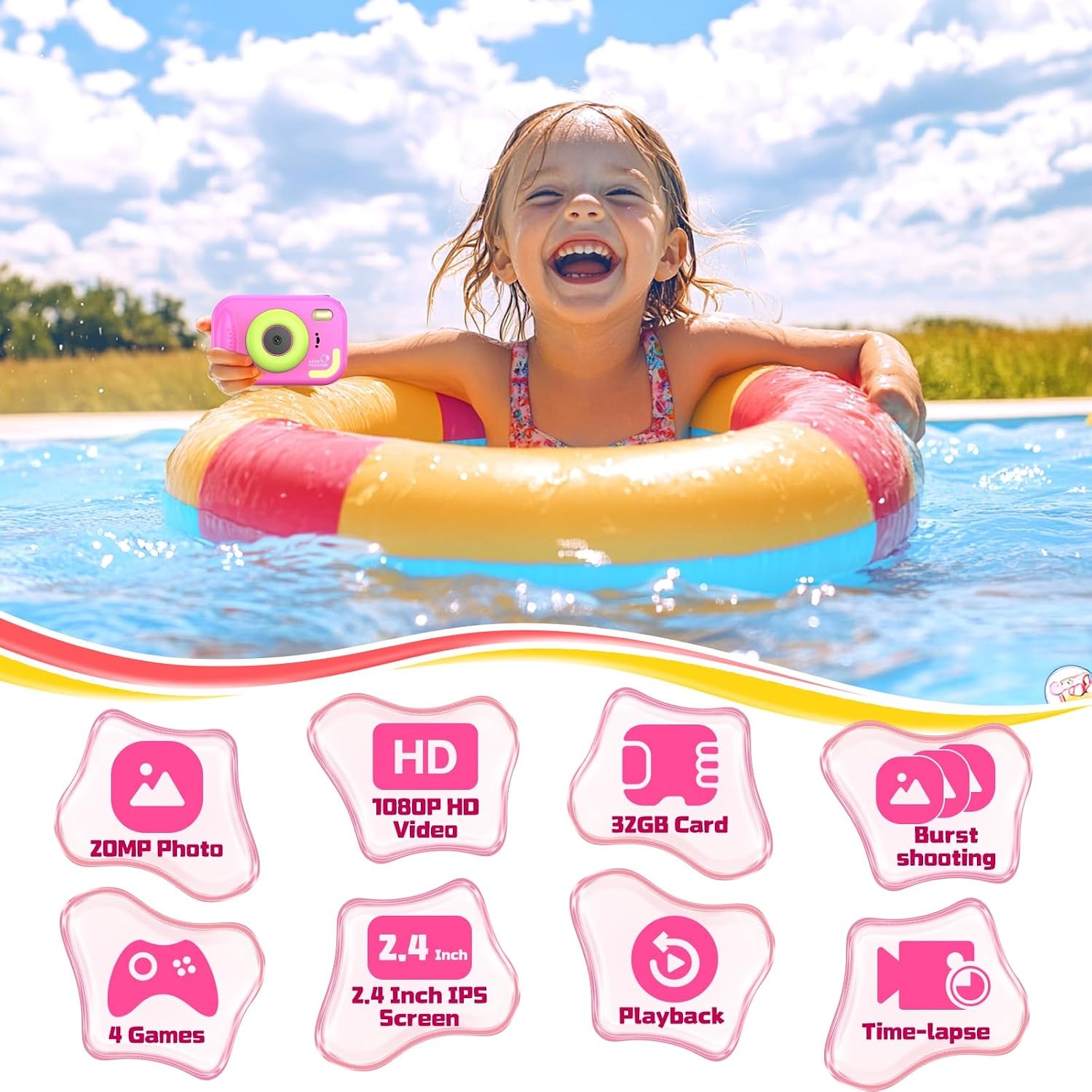 Kinder Onderwatercamera Uleway - Waterdicht, 1080P HD, 32GB SD-kaart, 57% Korting