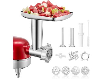 KitchenAid Vleesmolen Opzetstuk RVS | 33% Korting