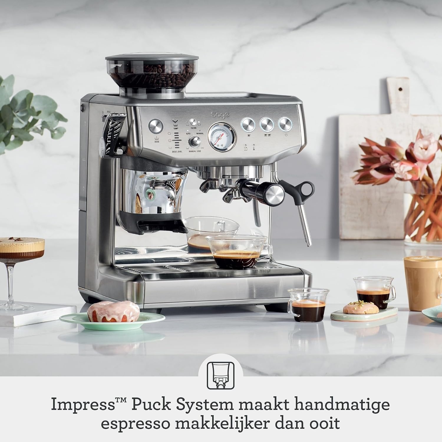 Sage Barista Express Impress Espressomachine - RVS - 35% Korting