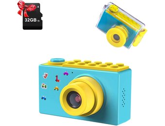 Digitale Kindercamera Blauw - 8MP, 1080p Video, 32GB - 57% Korting
