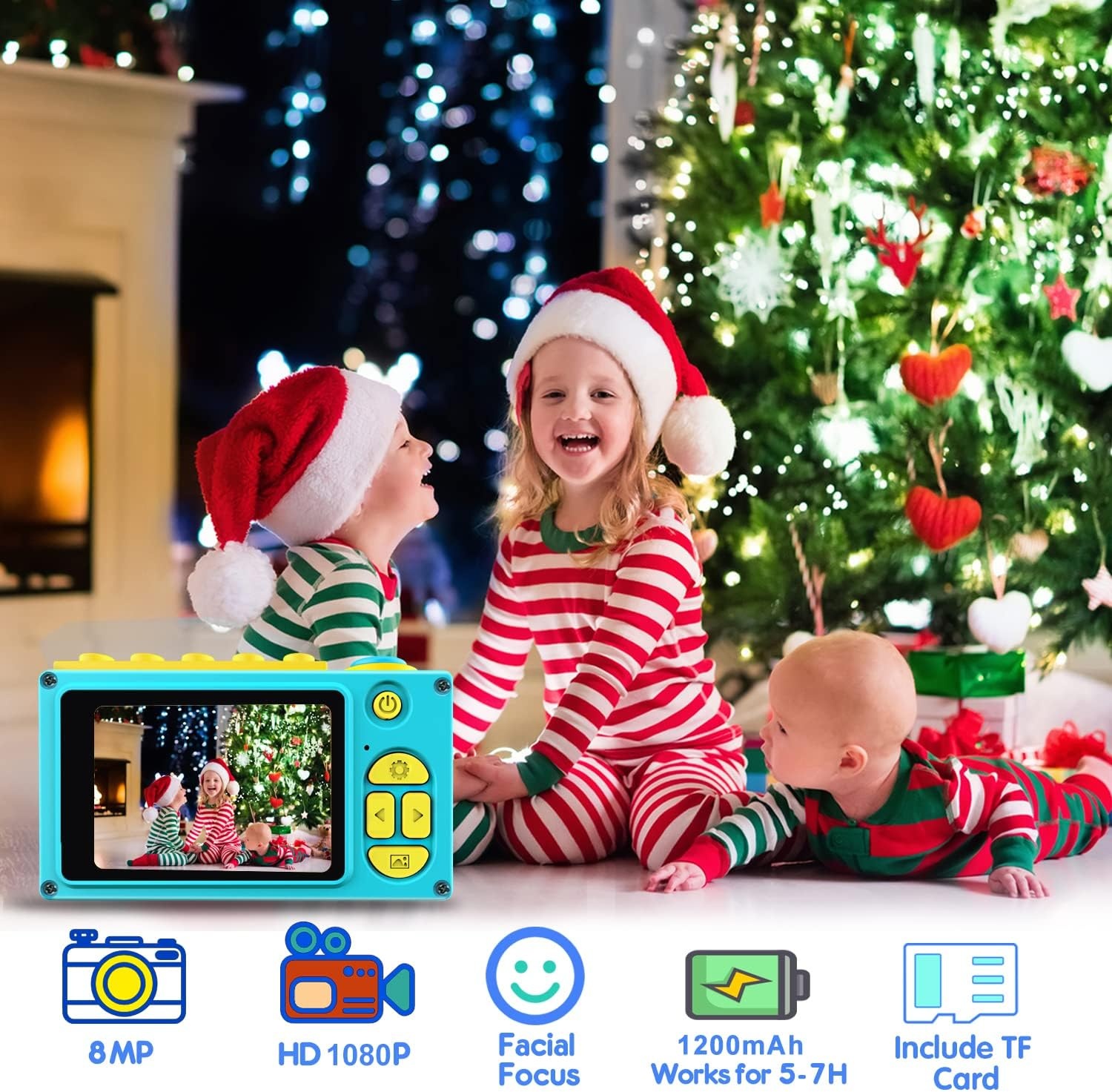Digitale Kindercamera Blauw - 8MP, 1080p Video, 32GB - 57% Korting