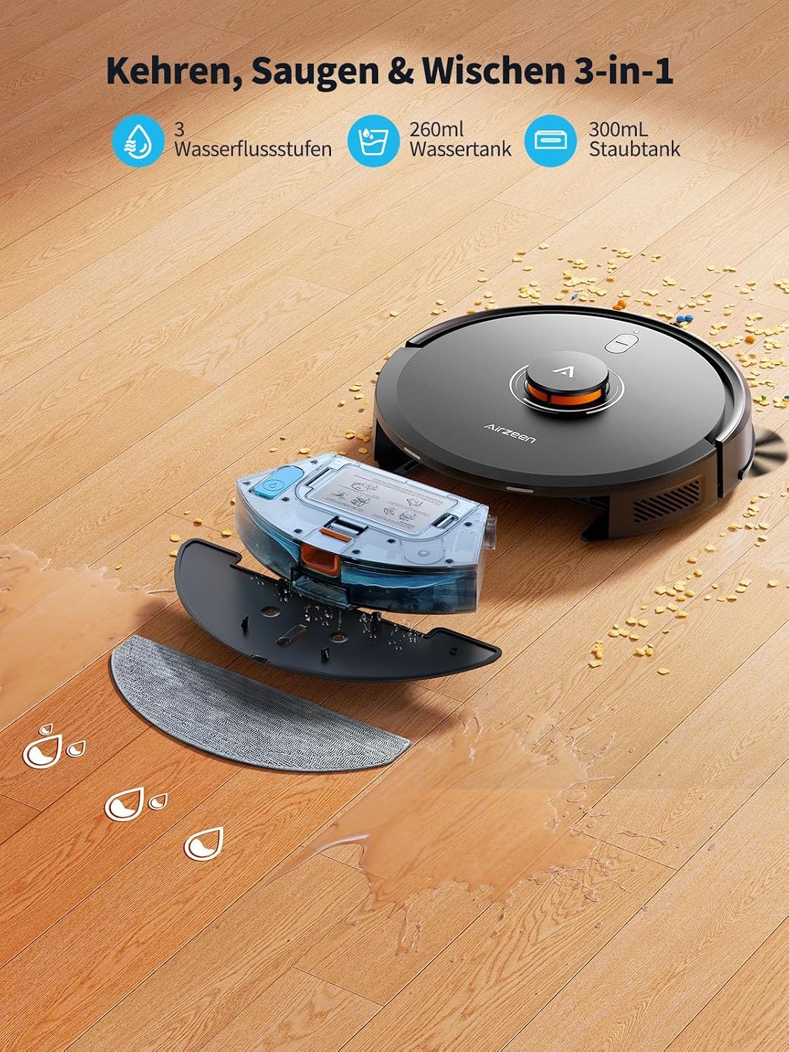 Airzeen Robotstofzuiger Q10 Pro - Zwart - 35% Korting