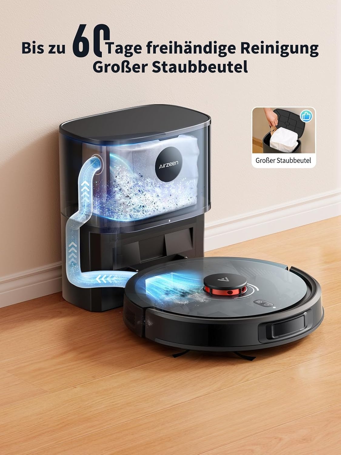 Airzeen Robotstofzuiger Q10 Pro - Zwart - 35% Korting