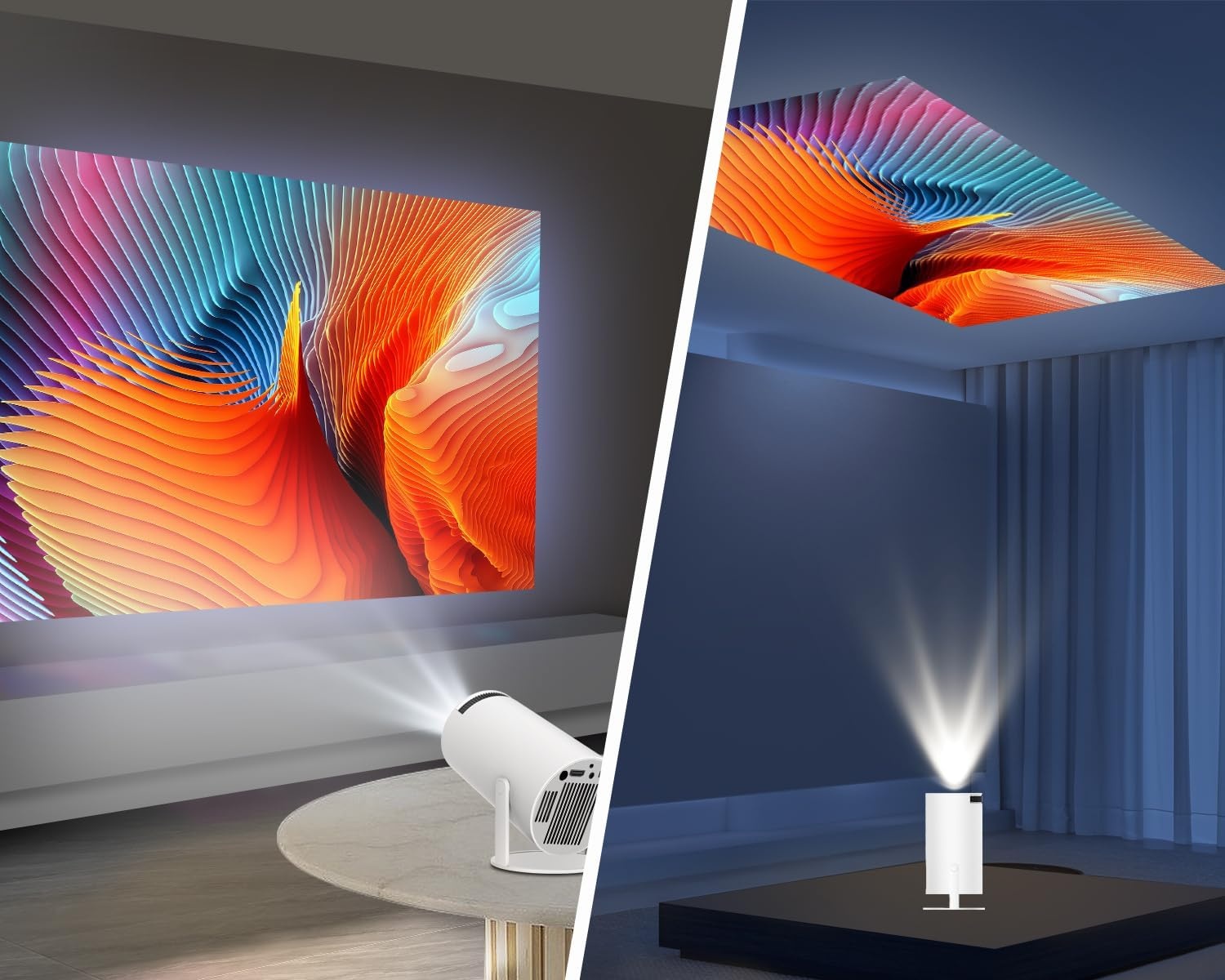 Draagbare Mini Beamer 1080P/4K, Android 11, WiFi 6, 34% Korting