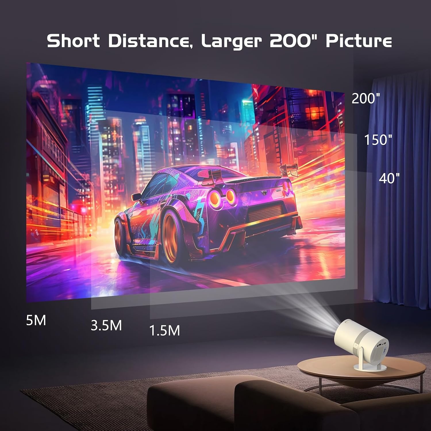 Draagbare Mini Beamer Full HD 1080P Android WiFi6 - 34% Korting