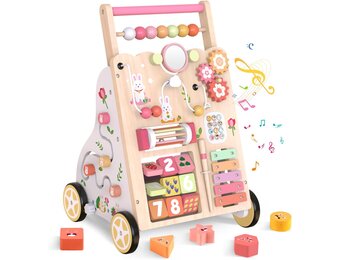 Houten Loopwagen & Activiteitencentrum 10-in-1 - Montessori - 34% Korting
