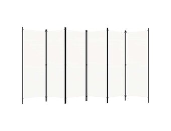 Kamerscherm met 6 panelen Wit 300x180 cm - 34% Korting