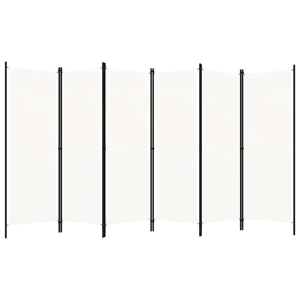 Kamerscherm met 6 panelen Wit 300x180 cm - 34% Korting