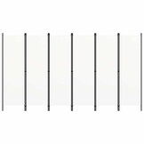 Kamerscherm met 6 panelen Wit 300x180 cm - 34% Korting