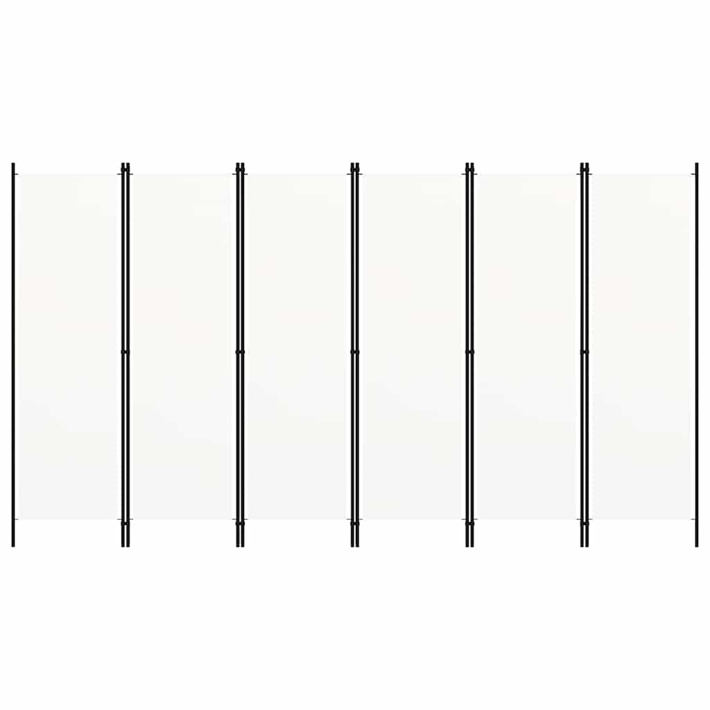 Kamerscherm met 6 panelen Wit 300x180 cm - 34% Korting