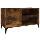 Platenkast bewerkt hout 84,5x38x48 cm gerookt eikenkleurig met 34% korting