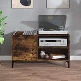 Platenkast bewerkt hout 84,5x38x48 cm gerookt eikenkleurig met 34% korting