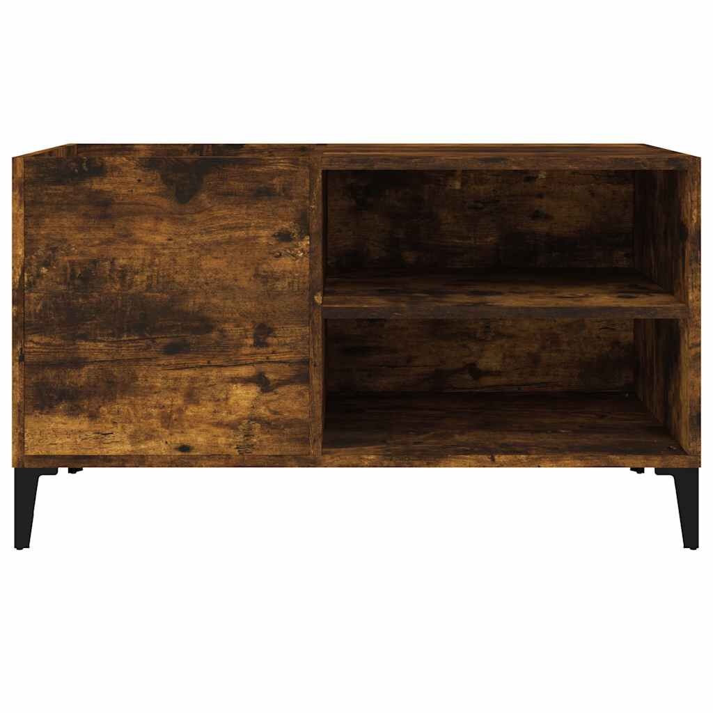 Platenkast bewerkt hout 84,5x38x48 cm gerookt eikenkleurig met 34% korting