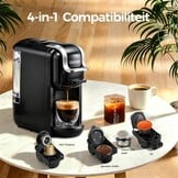 Kapselkoffiemachine 4-in-1 Zwart - 35% Korting