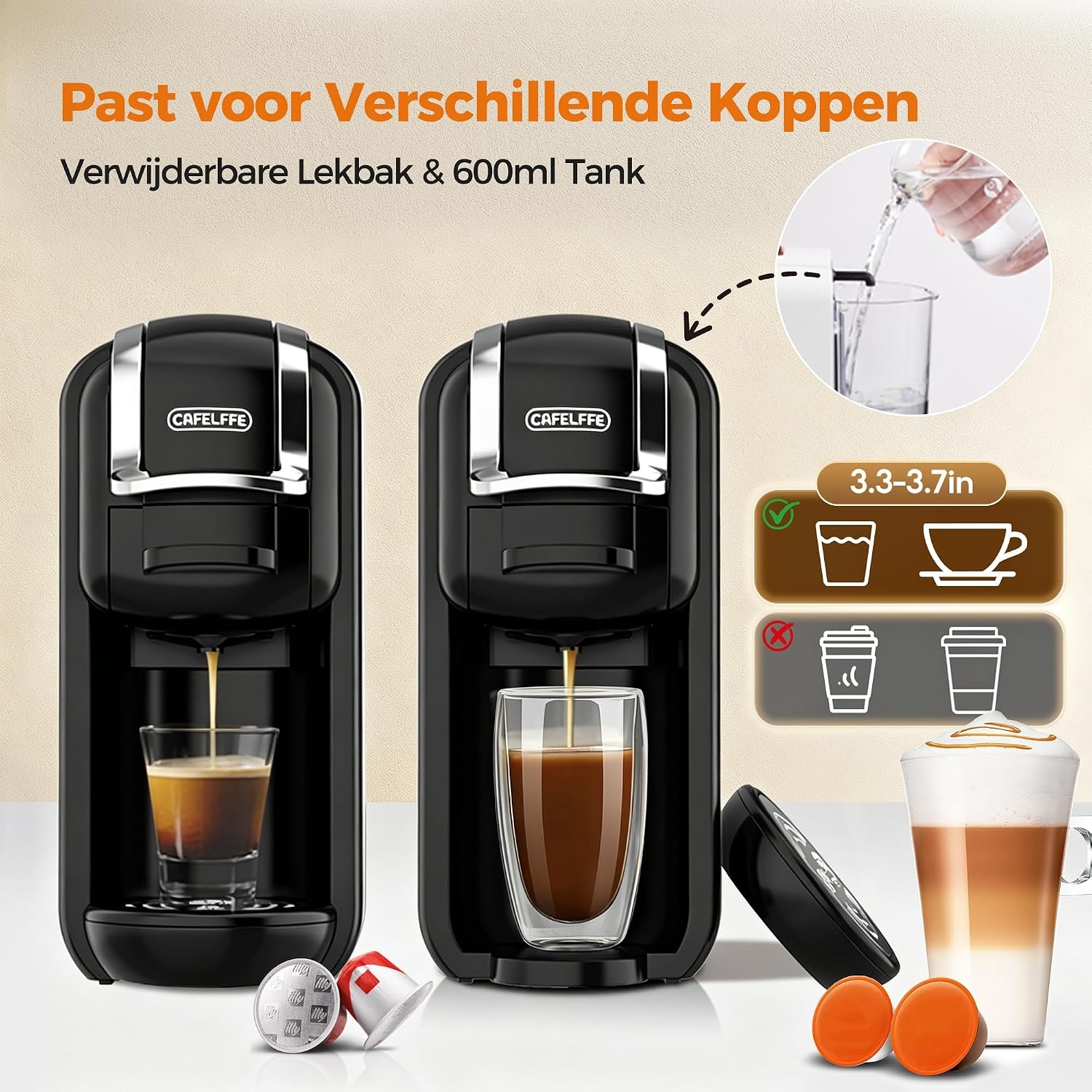 Kapselkoffiemachine 4-in-1 Zwart - 35% Korting