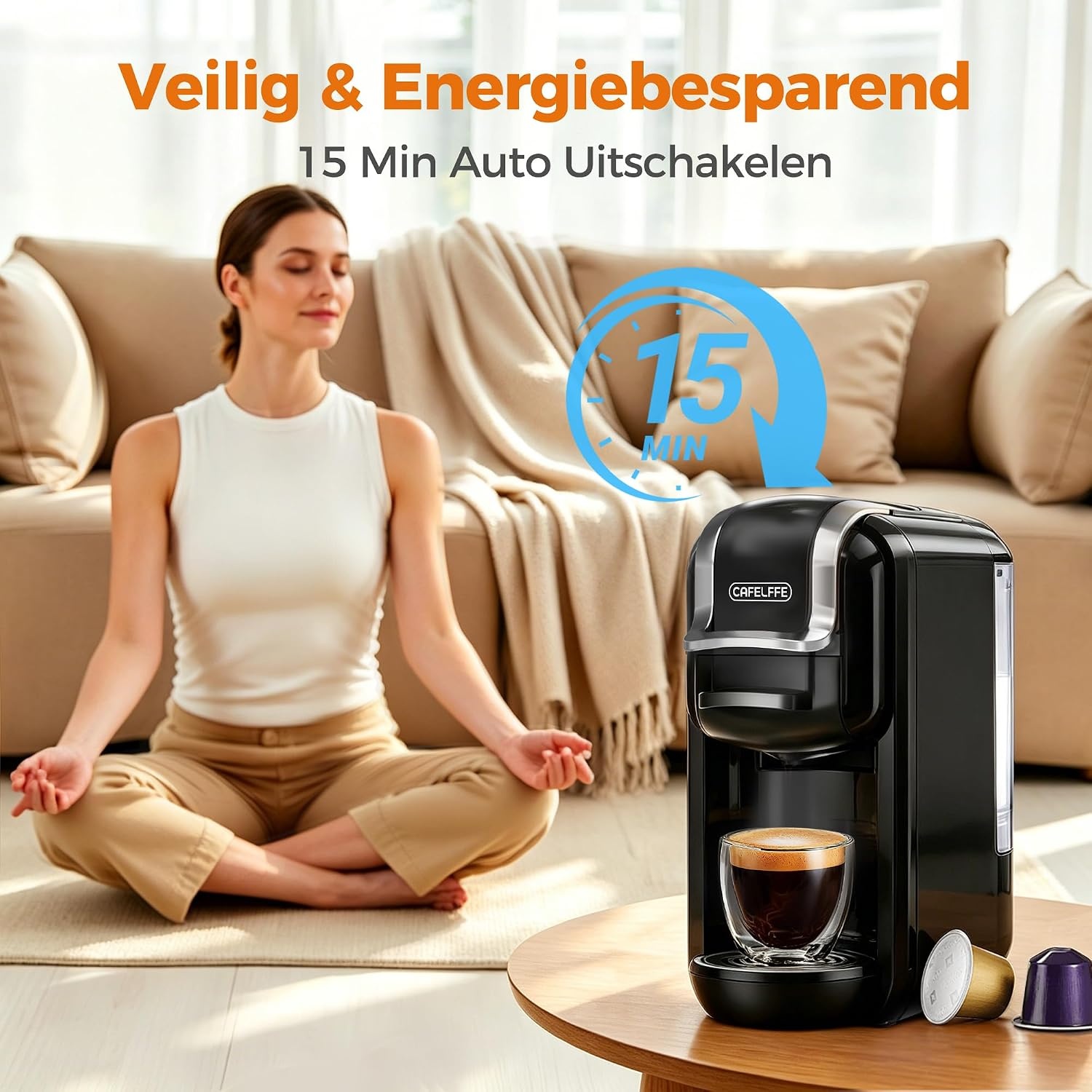 Kapselkoffiemachine 4-in-1 Zwart - 35% Korting