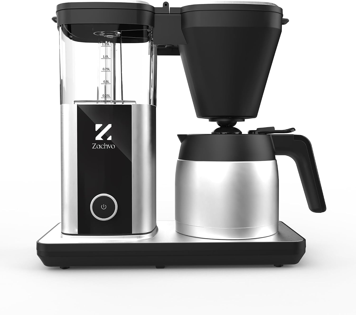 ZACHVO Filterkoffiezetapparaat Zwart - 1,25L - 33% Korting