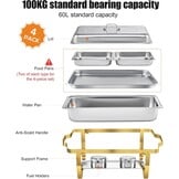 4x Chafing Dish Set 9L Goud - Warmhouders voor Buffet & Feesten - 35% Korting