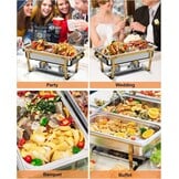 4x Chafing Dish Set 9L Goud - Warmhouders voor Buffet & Feesten - 35% Korting