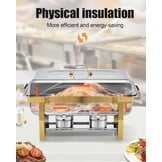 4x Chafing Dish Set 9L Goud - Warmhouders voor Buffet & Feesten - 35% Korting