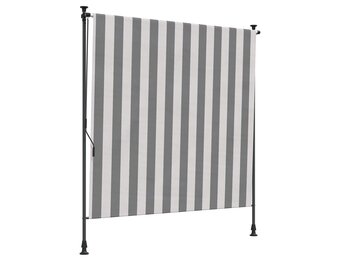 vidaXL Rolgordijn Buiten Antraciet/Wit 120x270cm - 58% Korting