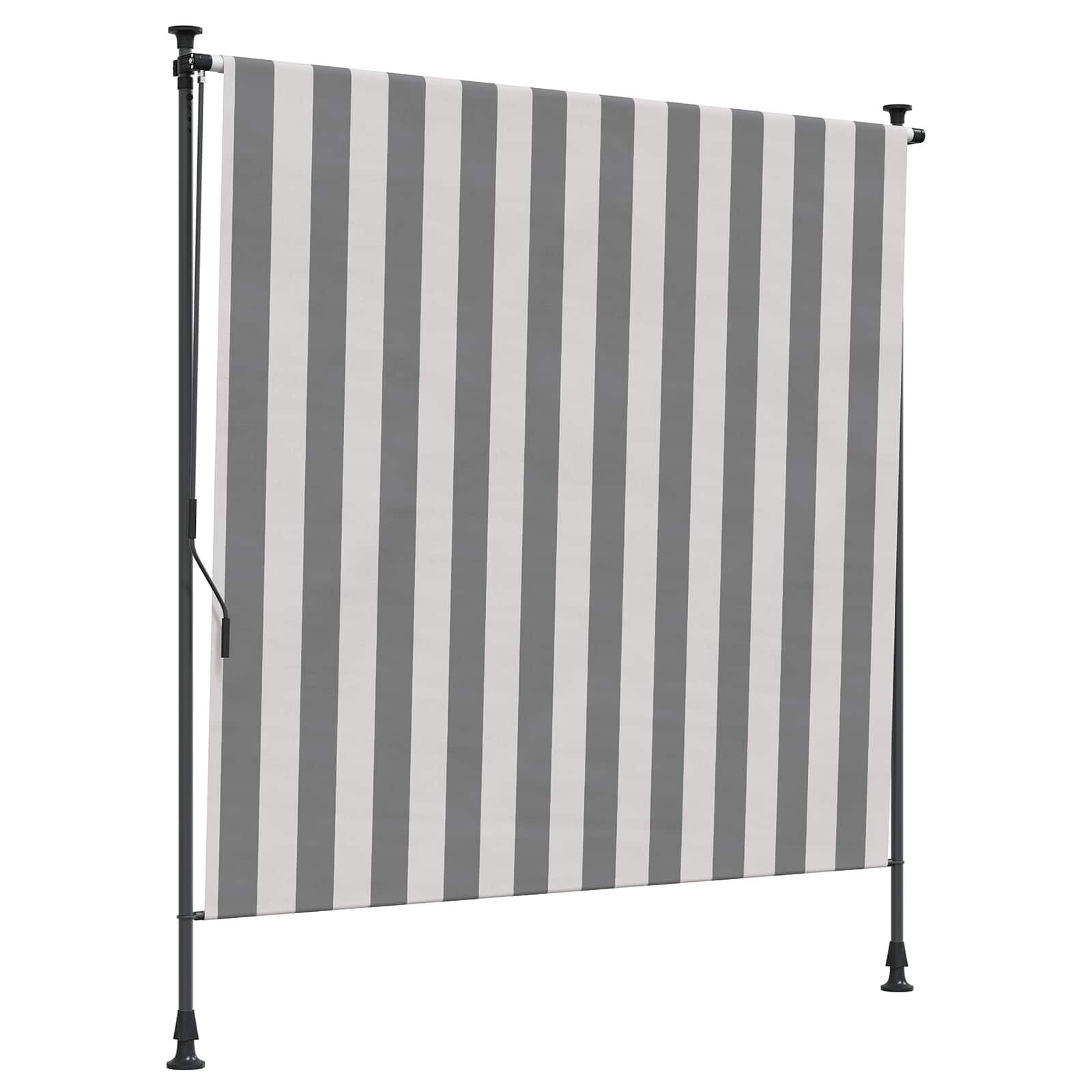 vidaXL Rolgordijn Buiten Antraciet/Wit 120x270cm - 58% Korting