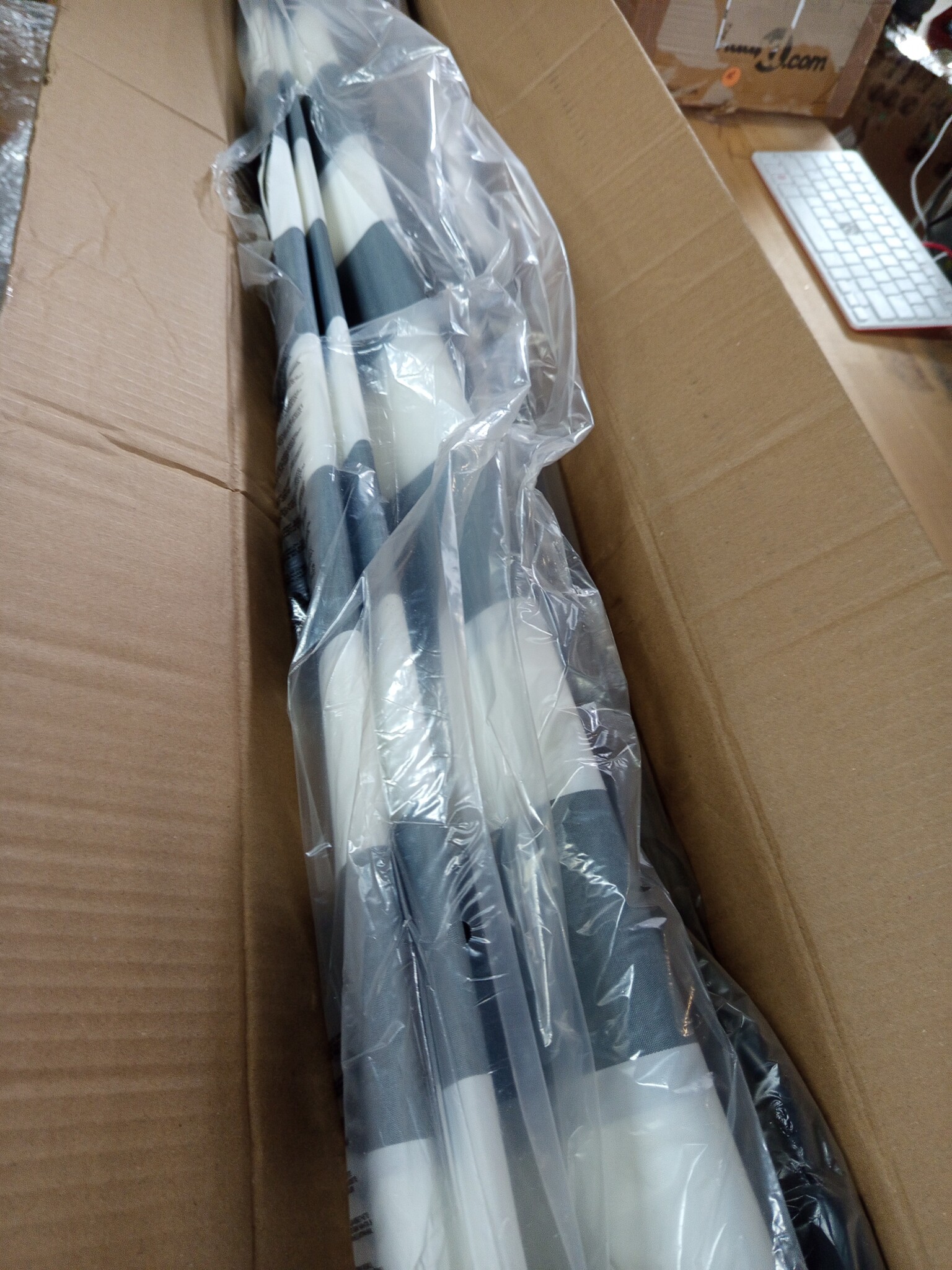vidaXL Rolgordijn Buiten Antraciet/Wit 120x270cm - 58% Korting
