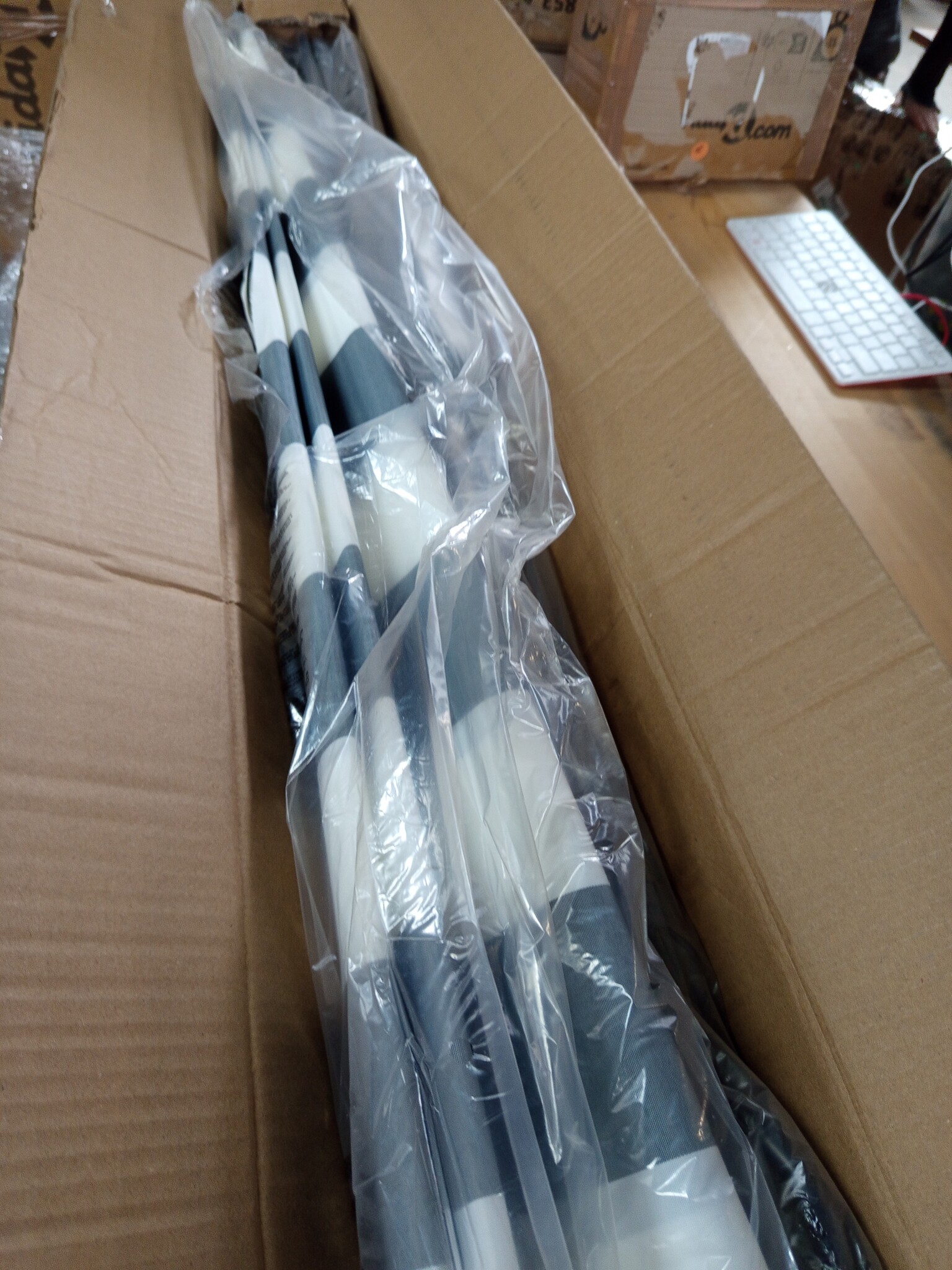 vidaXL Rolgordijn Buiten Antraciet/Wit 120x270cm - 58% Korting
