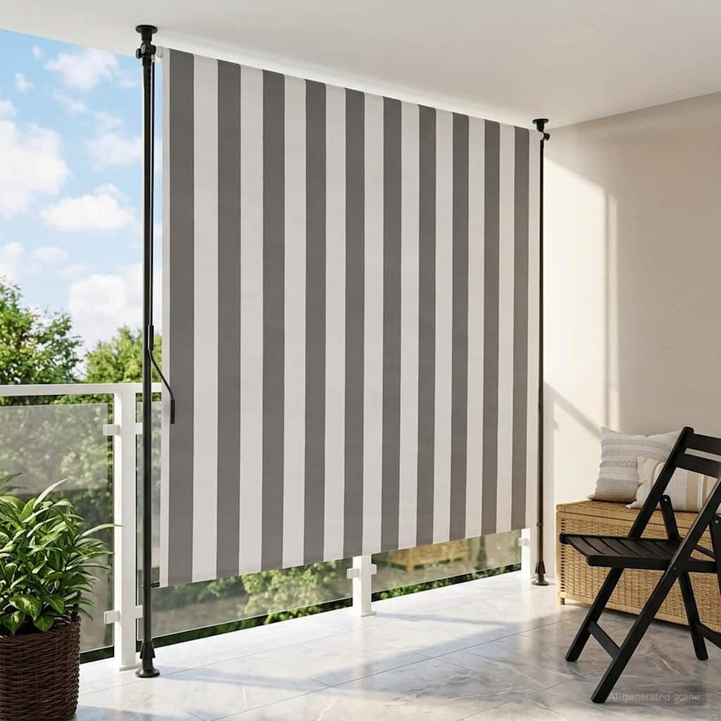 vidaXL Rolgordijn Buiten Antraciet/Wit 120x270cm - 58% Korting