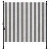 vidaXL Rolgordijn Buiten Antraciet/Wit 120x270cm - 58% Korting