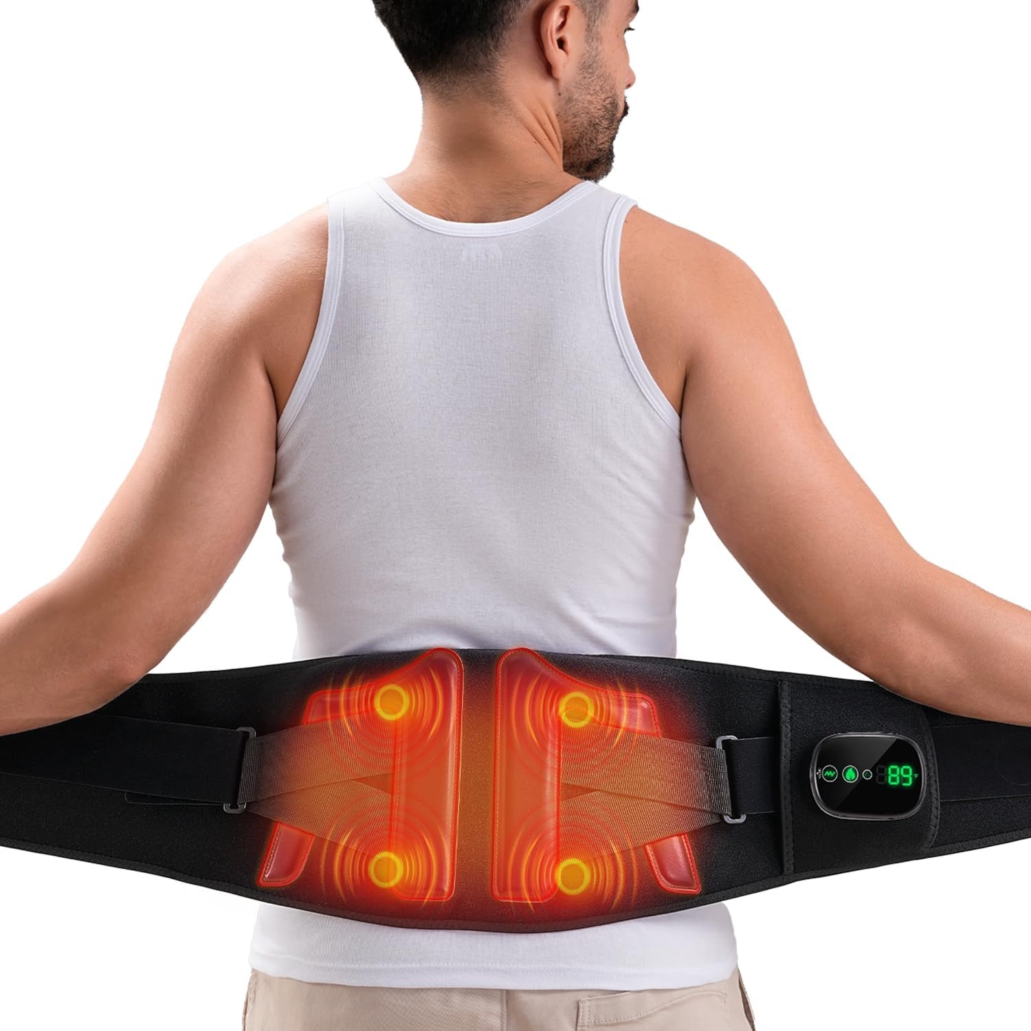 Draadloze Warmtegordel Rug met Massage - 34% Korting